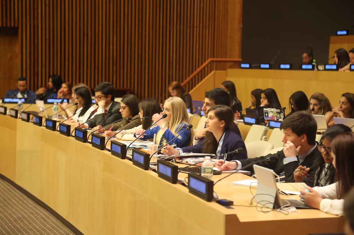 Delegates in session